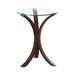 Edgar Round Accent Table Cappuccino - U&U Home Budget Furniture (Carteret, NJ)