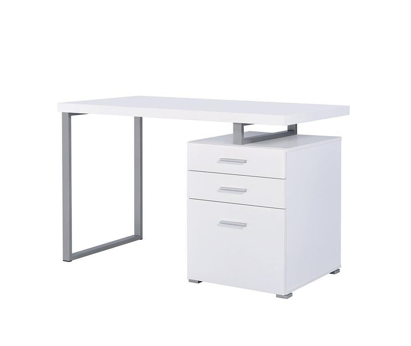 Brennan 3-drawer Office Desk White - U&U Home Budget Furniture (Carteret, NJ)