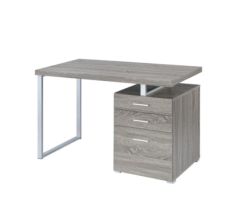 Brennan 3-drawer Office Desk Weathered Grey - U&U Home Budget Furniture (Carteret, NJ)
