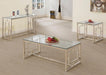 Merced Rectangle Glass Top Sofa Table Nickel - U&U Home Budget Furniture (Carteret, NJ)