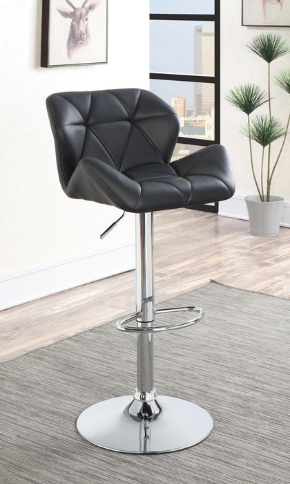 Berrington Adjustable Bar Stools Chrome and Black (Set of 2) - U&U Home Budget Furniture (Carteret, NJ)