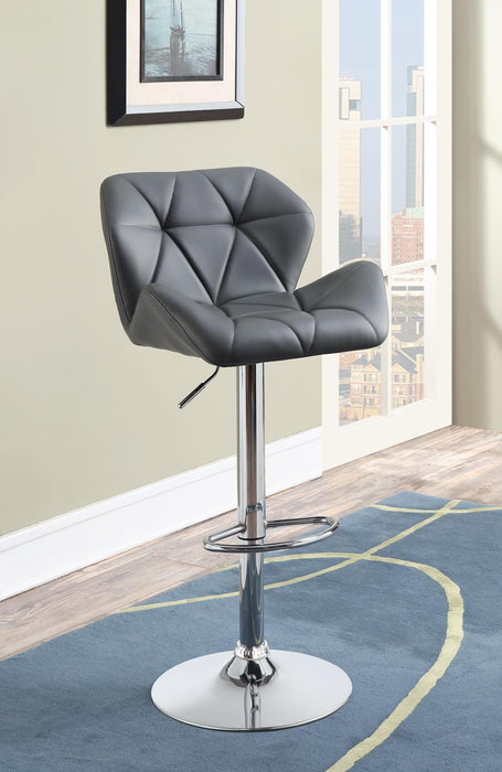 Berrington Adjustable Bar Stools Chrome and Grey (Set of 2) - U&U Home Budget Furniture (Carteret, NJ)