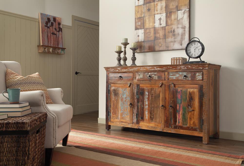 Harper 4-drawer Accent Cabinet Reclaimed Wood - U&U Home Budget Furniture (Carteret, NJ)