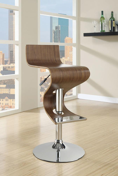 Covina Adjustable Bar Stool Walnut and Chrome - U&U Home Budget Furniture (Carteret, NJ)