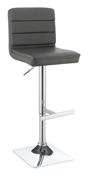 Bianca Upholstered Adjustable Bar Stools Grey and Chrome (Set of 2) - U&U Home Budget Furniture (Carteret, NJ)