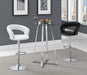 Zanella Glass Top Bar Table Chrome - U&U Home Budget Furniture (Carteret, NJ)