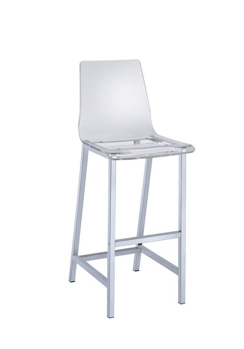 Juelia Bar Stools Chrome and Clear Acrylic (Set of 2) - U&U Home Budget Furniture (Carteret, NJ)