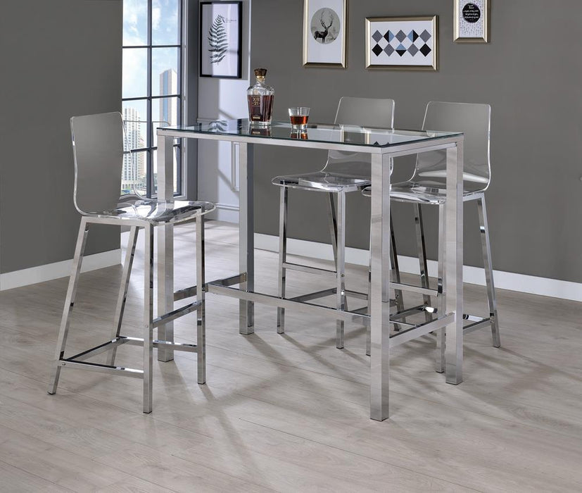 Juelia Bar Stools Chrome and Clear Acrylic (Set of 2) - U&U Home Budget Furniture (Carteret, NJ)