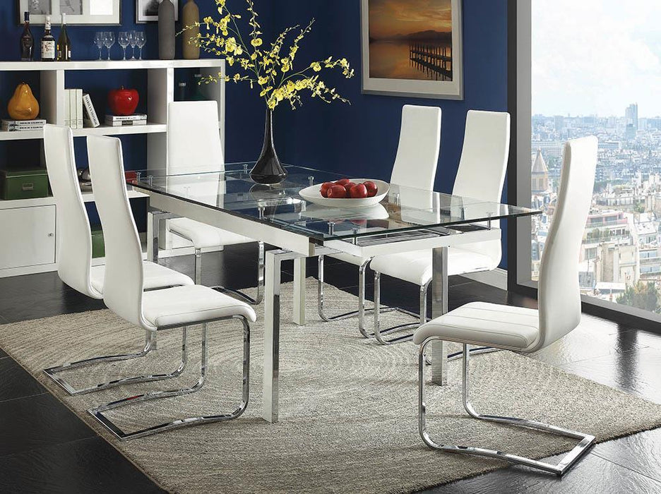Montclair High Back Dining Chairs Black and Chrome (Set of 4) - U&U Home Budget Furniture (Carteret, NJ)