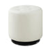 Bowman Round Upholstered Ottoman White - U&U Home Budget Furniture (Carteret, NJ)