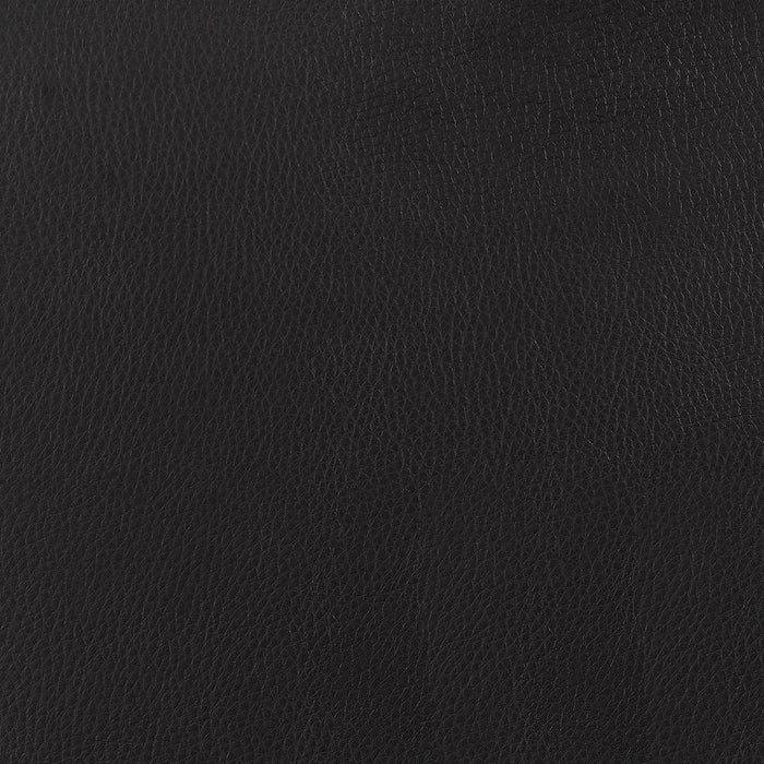 Bowman Round Upholstered Ottoman Black - U&U Home Budget Furniture (Carteret, NJ)