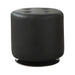 Bowman Round Upholstered Ottoman Black - U&U Home Budget Furniture (Carteret, NJ)