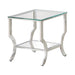 Saide Square End Table with Mirrored Shelf Chrome - U&U Home Budget Furniture (Carteret, NJ)