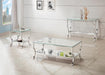 Saide Rectangular Sofa Table with Mirrored Shelf Chrome - U&U Home Budget Furniture (Carteret, NJ)