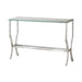Saide Rectangular Sofa Table with Mirrored Shelf Chrome - U&U Home Budget Furniture (Carteret, NJ)