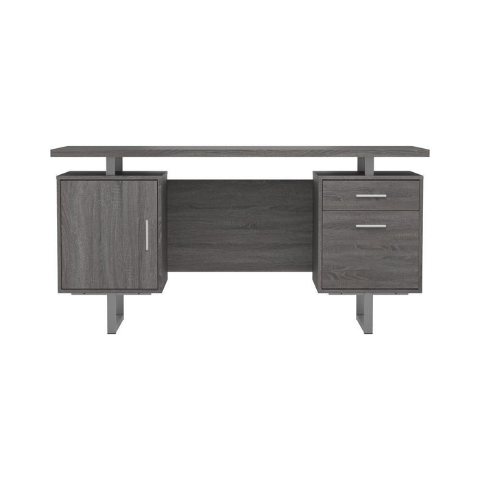 Lawtey Floating Top Office Desk Weathered Grey - U&U Home Budget Furniture (Carteret, NJ)