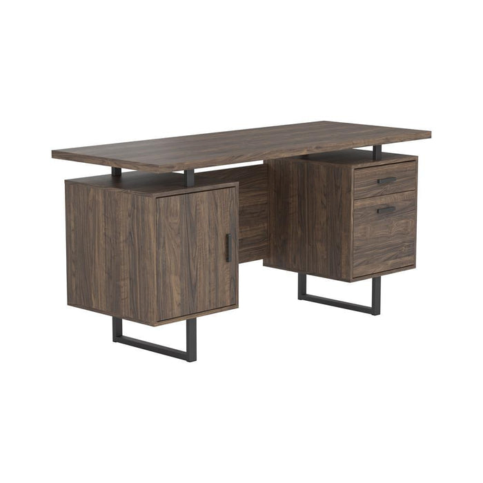 Lawtey Floating Top Office Desk Weathered Grey - U&U Home Budget Furniture (Carteret, NJ)