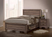 Kauffman California King, E.king, & Queen Panel Bed Washed Taupe - U&U Home Budget Furniture (Carteret, NJ)