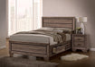 Kauffman California King, E.king, & Queen Panel Bed Washed Taupe - U&U Home Budget Furniture (Carteret, NJ)