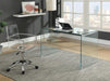 Ripley Glass Writing Desk Clear - U&U Home Budget Furniture (Carteret, NJ)