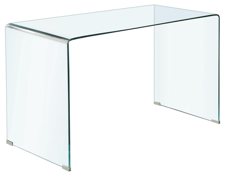 Ripley Glass Writing Desk Clear - U&U Home Budget Furniture (Carteret, NJ)