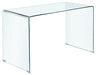 Ripley Glass Writing Desk Clear - U&U Home Budget Furniture (Carteret, NJ)
