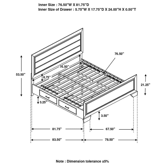 Kauffman California King, Eastren King, & Queen Panel Bed Dark Cocoa - U&U Home Budget Furniture (Carteret, NJ)