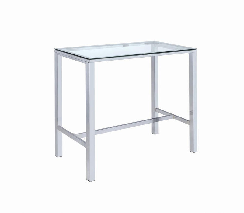Tolbert Bar Table with Glass Top Chrome - U&U Home Budget Furniture (Carteret, NJ)