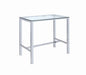 Tolbert Bar Table with Glass Top Chrome - U&U Home Budget Furniture (Carteret, NJ)