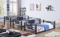 Rogen Twin Triple Bunk Bed Dark Bronze - U&U Home Budget Furniture (Carteret, NJ)