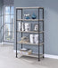 Analiese 4-shelf Open Bookcase Grey Driftwood - U&U Home Budget Furniture (Carteret, NJ)