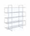 Elmer 5-shelf Bookcase Chrome and Clear - U&U Home Budget Furniture (Carteret, NJ)