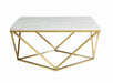 Elana Rectangle 2-shelf Coffee Table Glossy White - U&U Home Budget Furniture (Carteret, NJ)