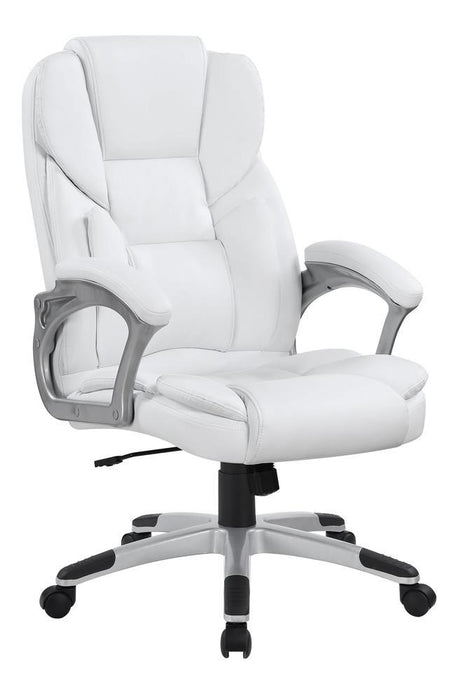 Kaffir Adjustable Height Office Chair White and Silver - U&U Home Budget Furniture (Carteret, NJ)
