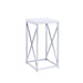 Edmund Accent Table with X-cross Glossy White and Chrome - U&U Home Budget Furniture (Carteret, NJ)