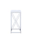 Edmund Accent Table with X-cross Glossy White and Chrome - U&U Home Budget Furniture (Carteret, NJ)