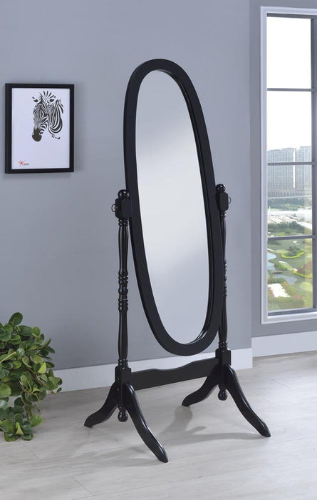 Cabot Rectangular Cheval Mirror with Arched Top Black - U&U Home Budget Furniture (Carteret, NJ)