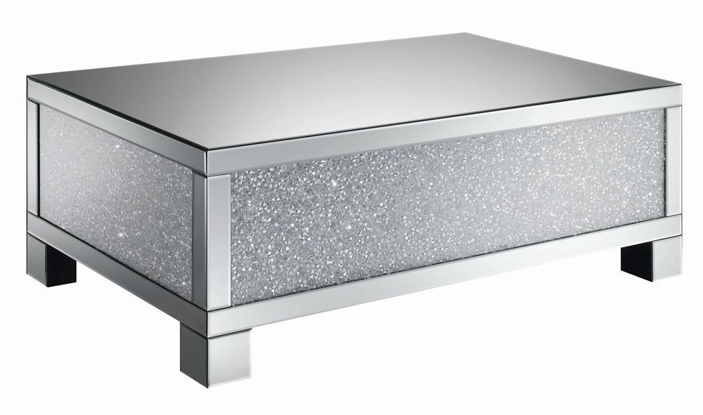 Gillian Rectangular Coffee Table Clear Mirror - U&U Home Budget Furniture (Carteret, NJ)
