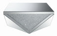 Amore Square Coffee Table with Triangle Detailing Silver and Clear Mirror - U&U Home Budget Furniture (Carteret, NJ)