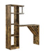 Belvedere 5-shelf Bar Table Storage Antique Nutmeg - U&U Home Budget Furniture (Carteret, NJ)