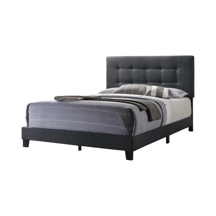 Mapes Tufted Upholstered Eastern King, Queen, Twin & Full Bed Charcoal & Grey - U&U Home Budget Furniture (Carteret, NJ)