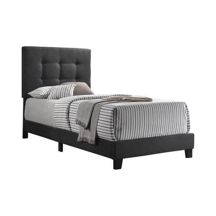 Mapes Tufted Upholstered Eastern King, Queen, Twin & Full Bed Charcoal & Grey - U&U Home Budget Furniture (Carteret, NJ)