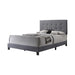 Mapes Tufted Upholstered Eastern King, Queen, Twin & Full Bed Charcoal & Grey - U&U Home Budget Furniture (Carteret, NJ)