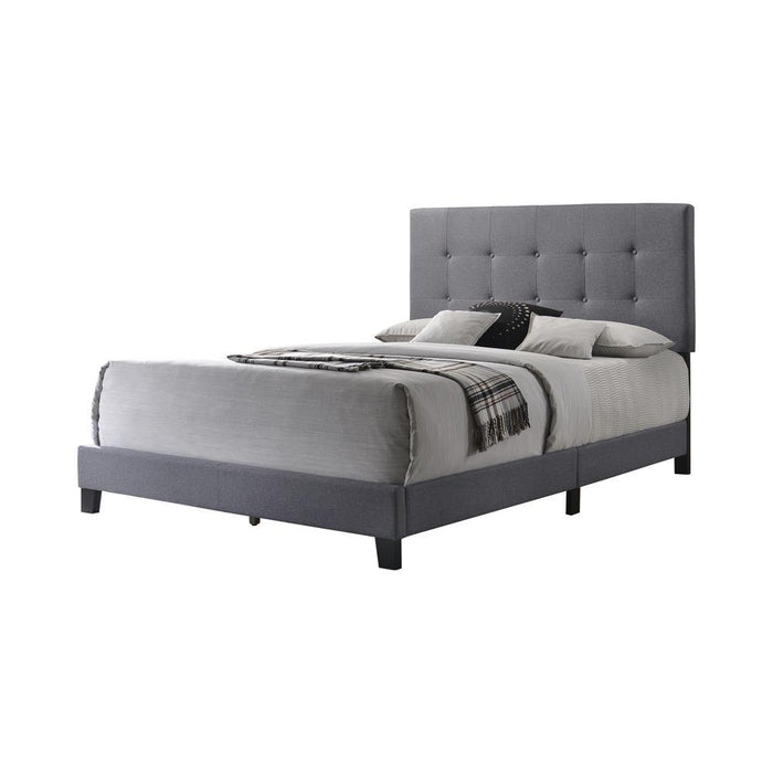 Mapes Tufted Upholstered Eastern King, Queen, Twin & Full Bed Charcoal & Grey - U&U Home Budget Furniture (Carteret, NJ)