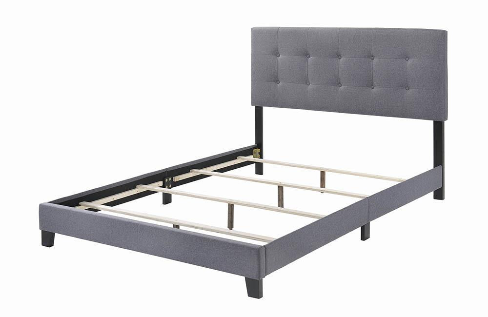 Mapes Tufted Upholstered Eastern King, Queen, Twin & Full Bed Charcoal & Grey - U&U Home Budget Furniture (Carteret, NJ)