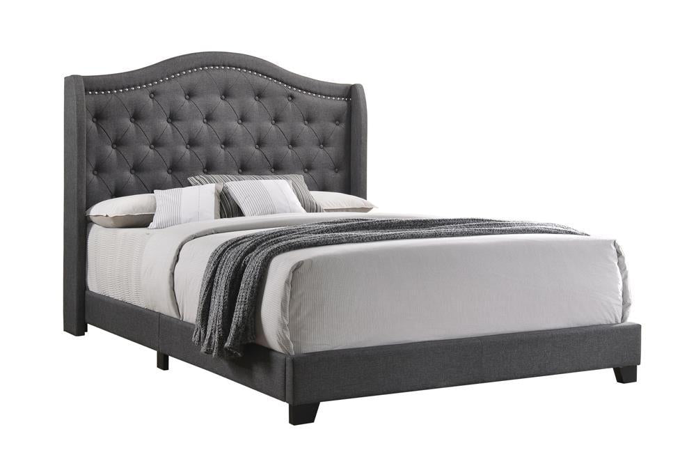 Sonoma Camel Back Eastern King Bed Grey - U&U Home Budget Furniture (Carteret, NJ)
