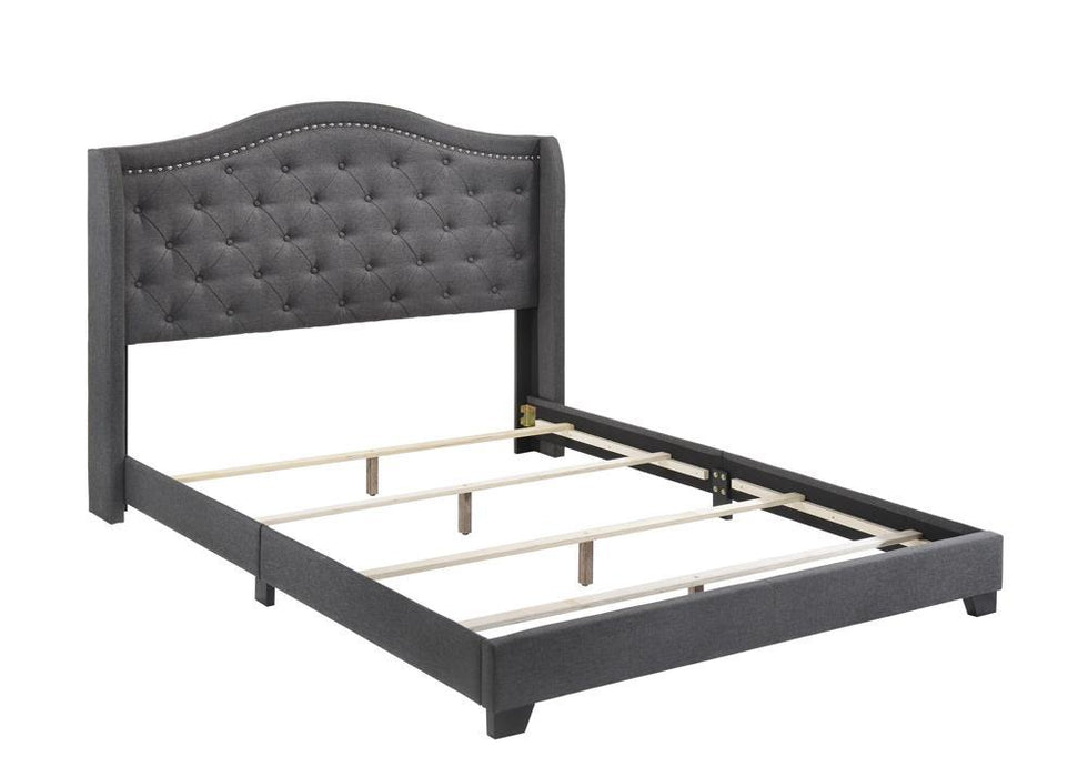 Sonoma Camel Back Eastern King Bed Grey - U&U Home Budget Furniture (Carteret, NJ)