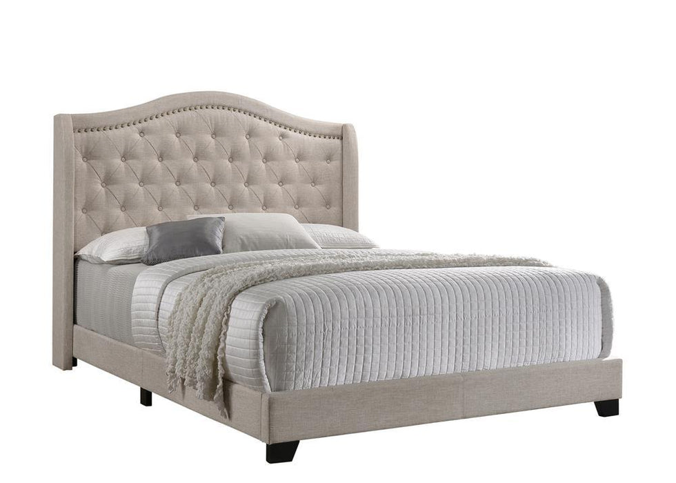 Sonoma Camel Back Full Bed Beige - U&U Home Budget Furniture (Carteret, NJ)