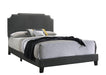Tamarac Upholstered Nailhead Full, Eastern King & Queen Bed Beige & Grey - U&U Home Budget Furniture (Carteret, NJ)