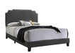 Tamarac Upholstered Nailhead Full, Eastern King & Queen Bed Beige & Grey - U&U Home Budget Furniture (Carteret, NJ)